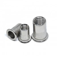 Haiyan bafang stainless steel flat head knurled body rivet nut